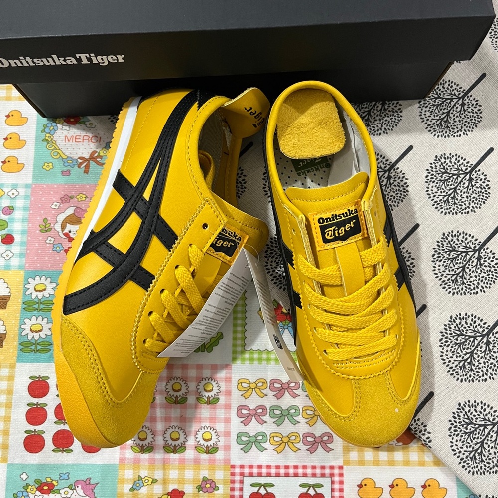 Onitsuka Tiger Yellow and Black Women's Sneakers - Picture 2 of 8